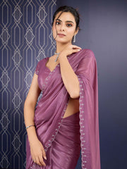 Stone Work Art Crepe Saree