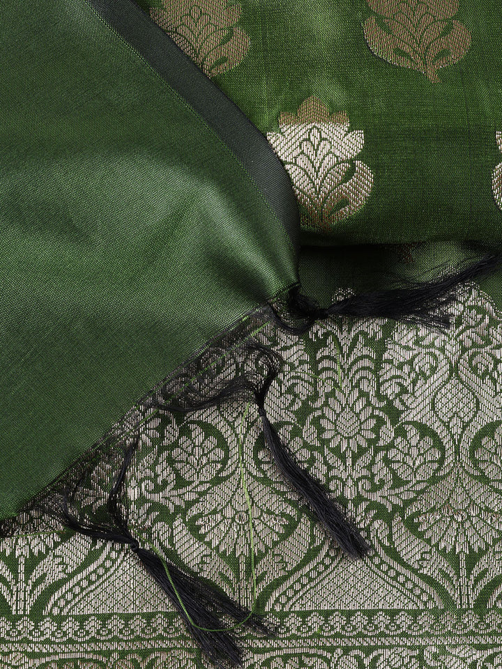 Woven Chanderi Unstitched Suit Piece With Dupatta