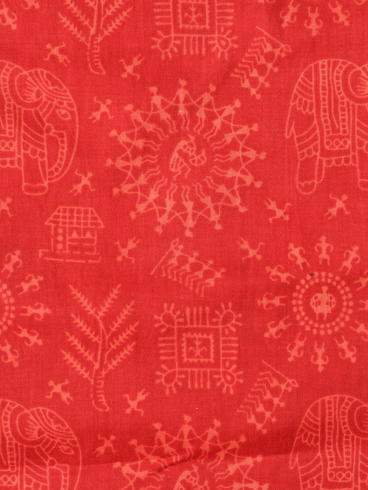 Printed Cotton Blend Unstitched Suit With Dupatta