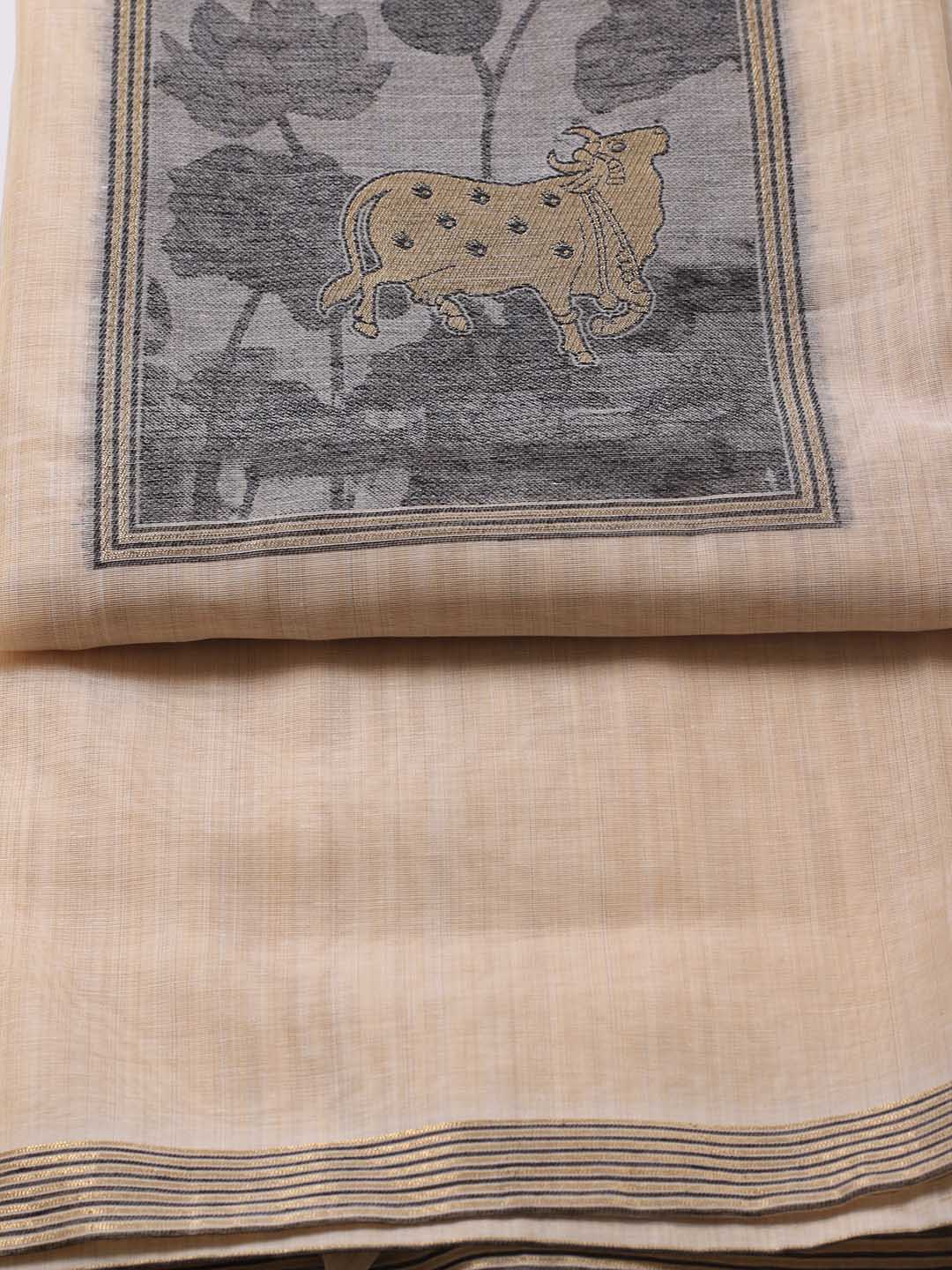 Jamdhani Chanderi Unstitched Suit Piece With Dupatta