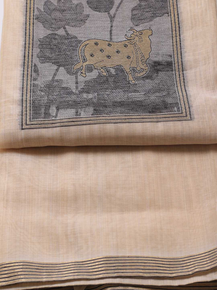 Jamdhani Chanderi Unstitched Suit Piece With Dupatta