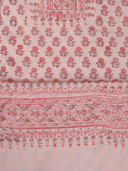 Neck Work Cotton Blend Unstitched Suit With Dupatta