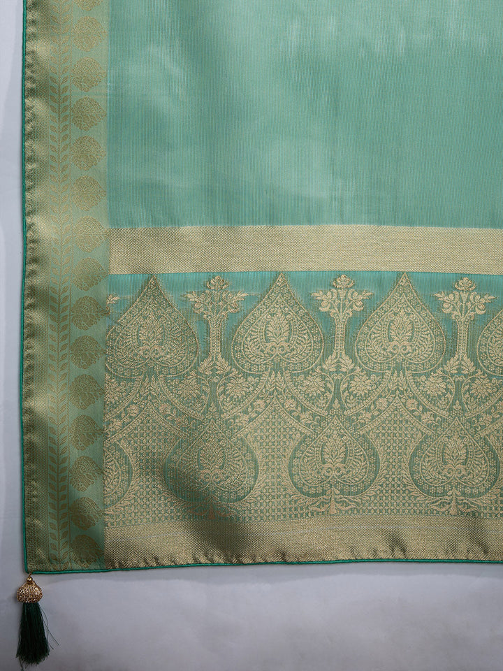 Woven Border Plain Art slik Saree
