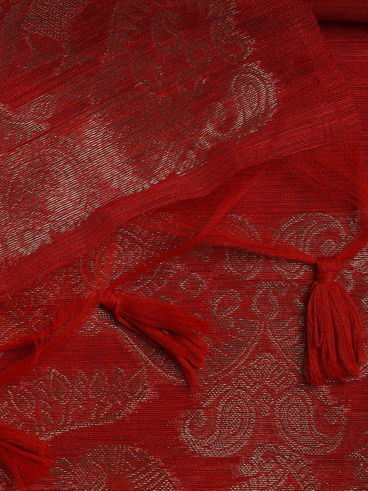Woven Chanderi Unstitched Suit Piece With Dupatta