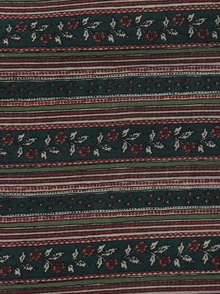 Printed Cotton Blend Unstitched Suit With Dupatta