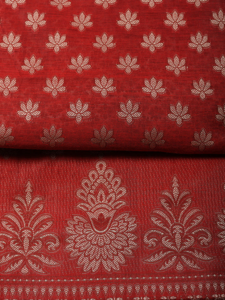 Embroidered Cotton Unstitched Suit With Pant &amp; Dupatta