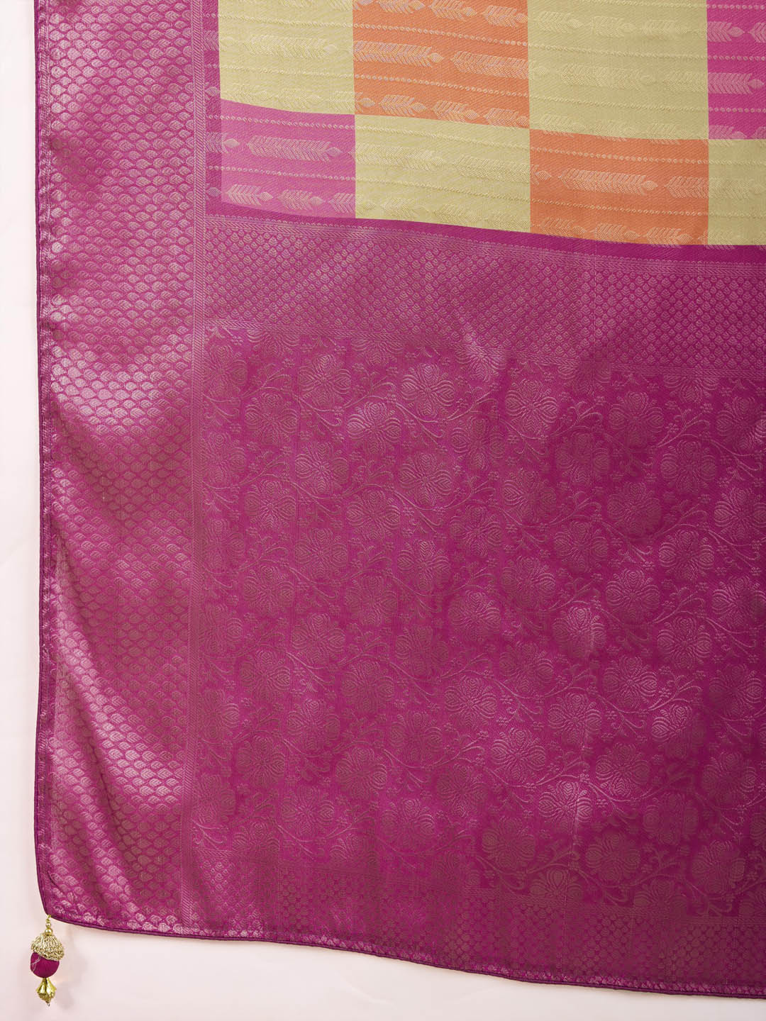 Zari Border Booti Woven Art Silk Saree