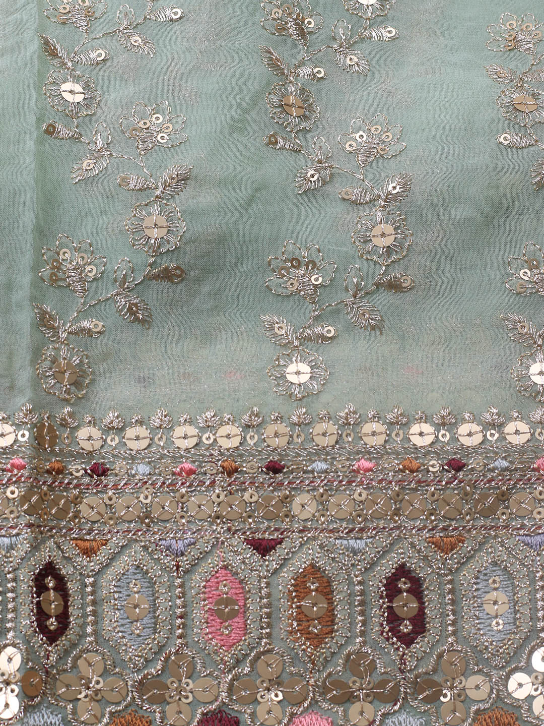 Embroidered Georgette Unstitched Suit Piece With Dupatta