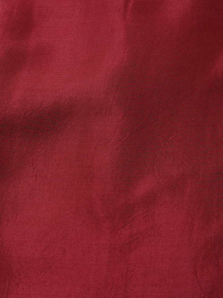 Neck Patti Chanderi Unstitched Suit With Dupatta