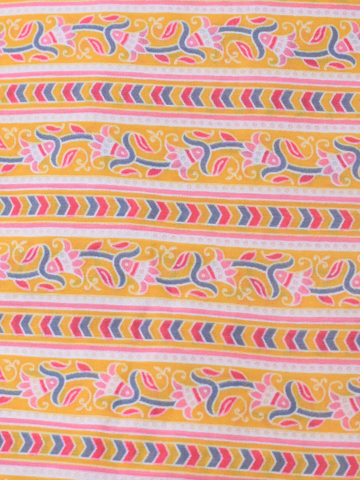 Printed Cotton Blend Unstitched Suit Piece With Dupatta