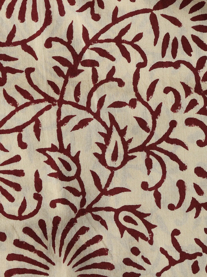 Printed Cotton Blend Unstitched Suit With Dupatta