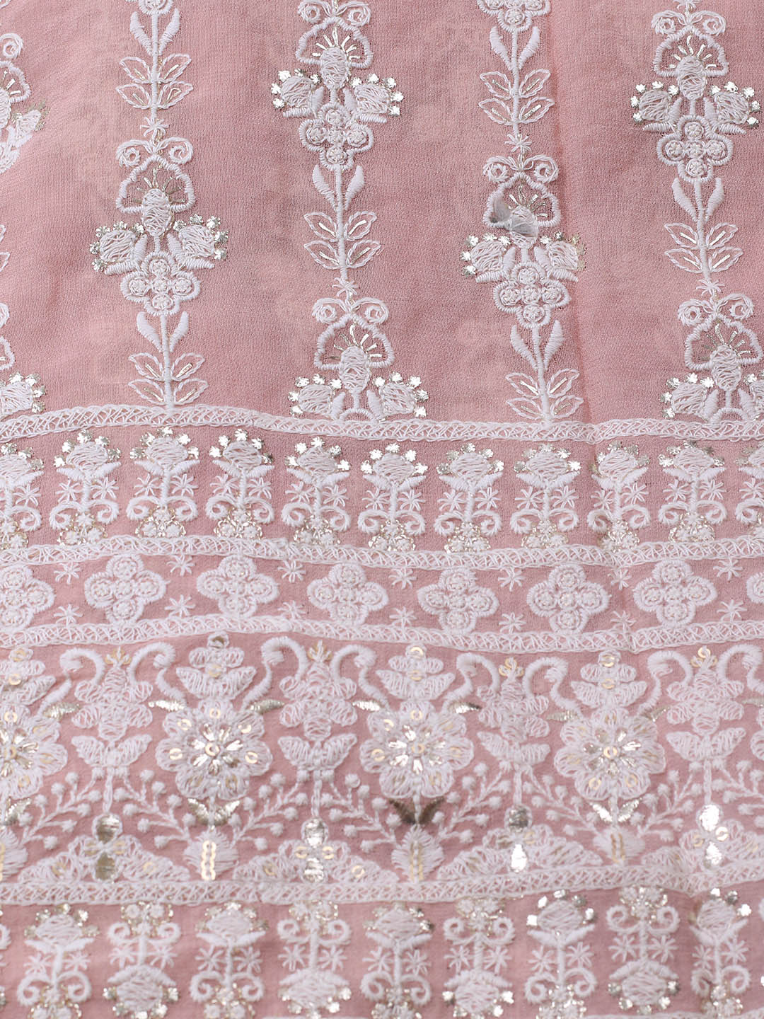 Embroidered Georgette Unstitched Suit Piece With Dupatta