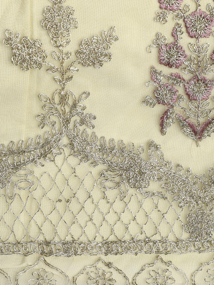 Embroidered Georgette Unstitched Suit Piece With Dupatta