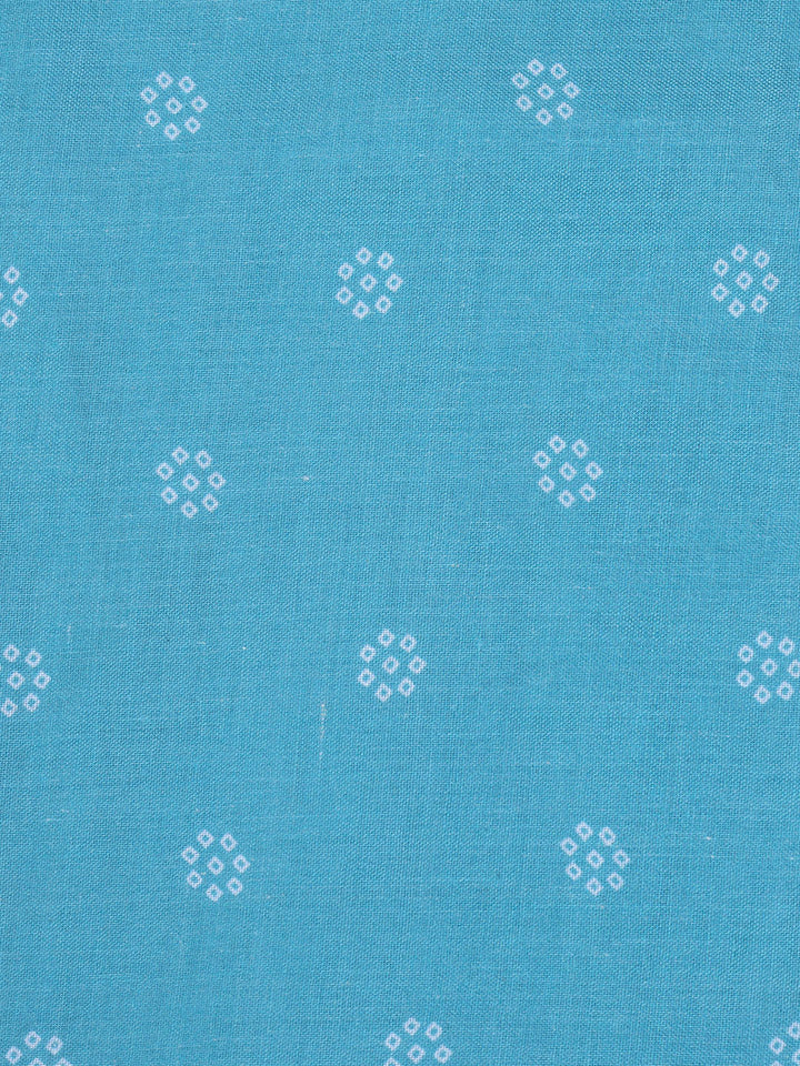 Neck Work Cotton Blend Unstitched Suit With Dupatta