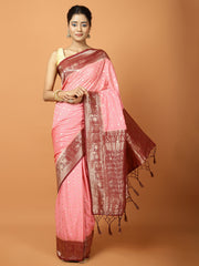 Zari Border Georgette Woven Saree