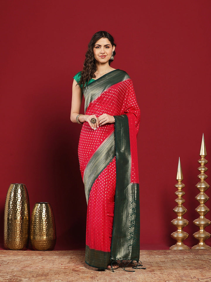 Plain Crepe Saree