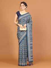 Digital Printed Tussar Woven Saree