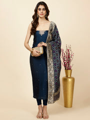 Neck Embroidered Handloom Unstitched Suit Piece With Dupatta