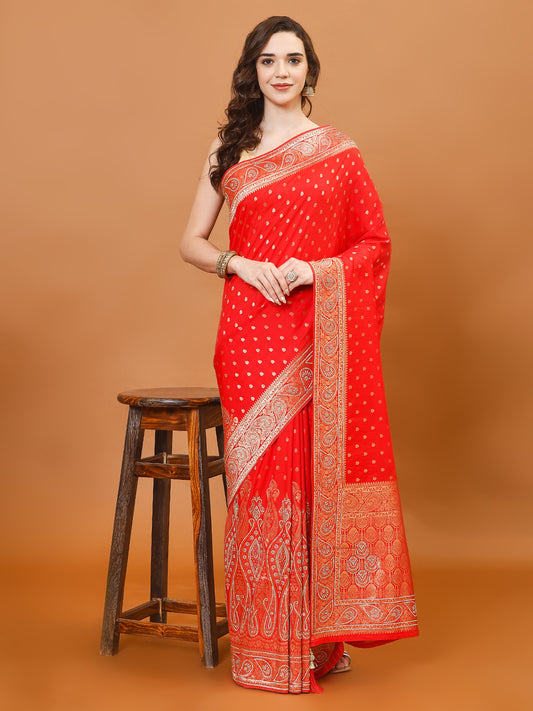 Stone Booti Banarasi Woven Saree