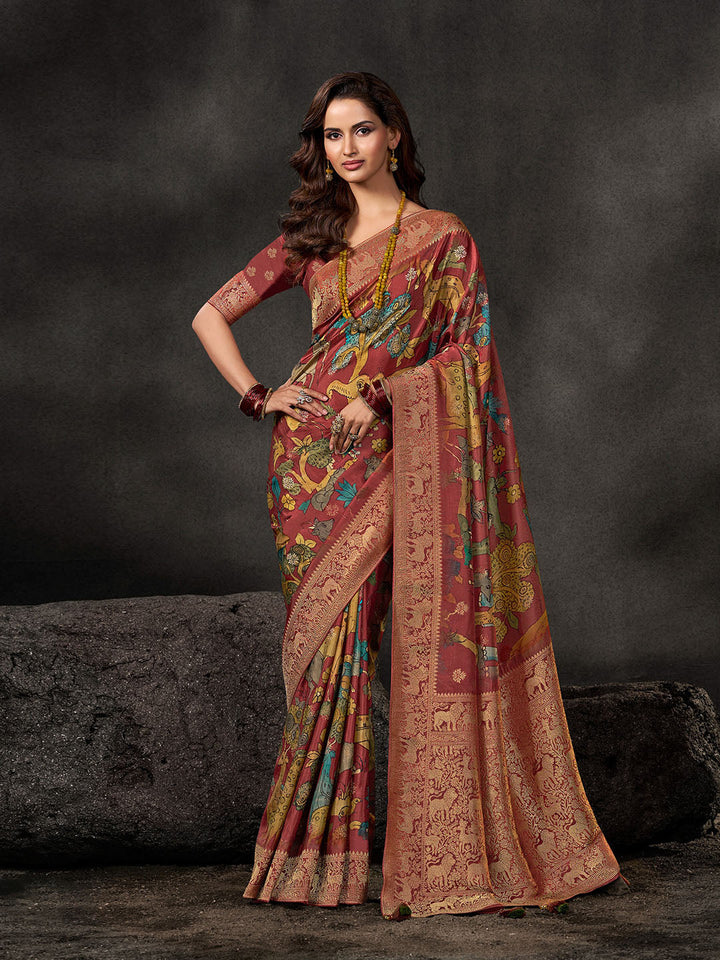 Tropical Printed Dola Silk Saree