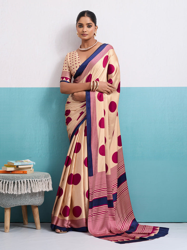 Printed Satin Saree