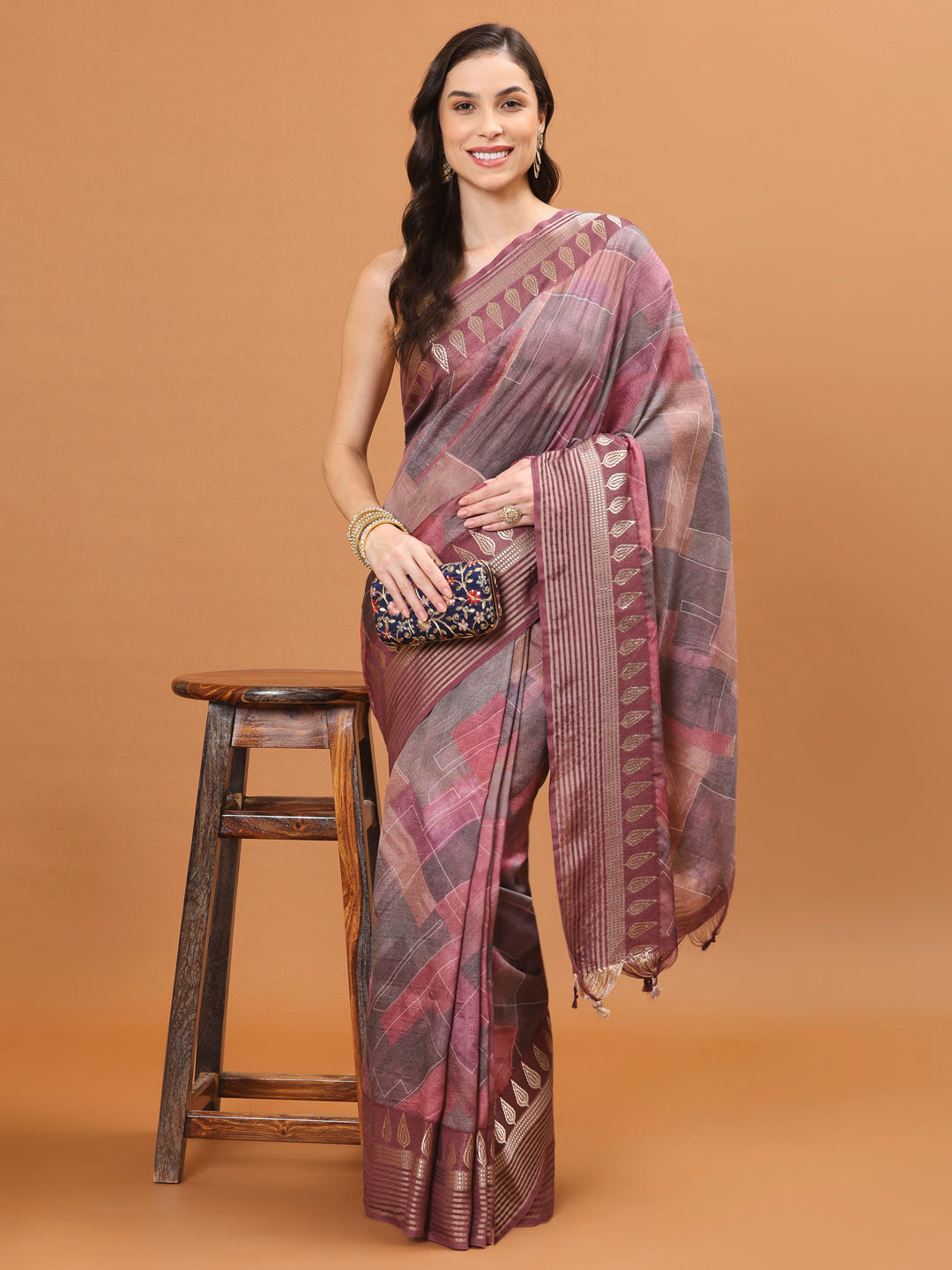 Digital Printed Handloom Woven Saree