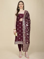 Woven Chanderi Unstitched Suit Piece With Dupatta