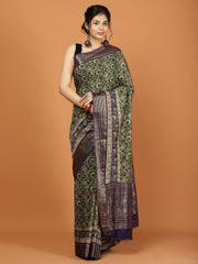 Floral Zari Border Printed Art Silk Woven Saree