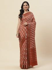 Block Abstract Printed Handloom Saree