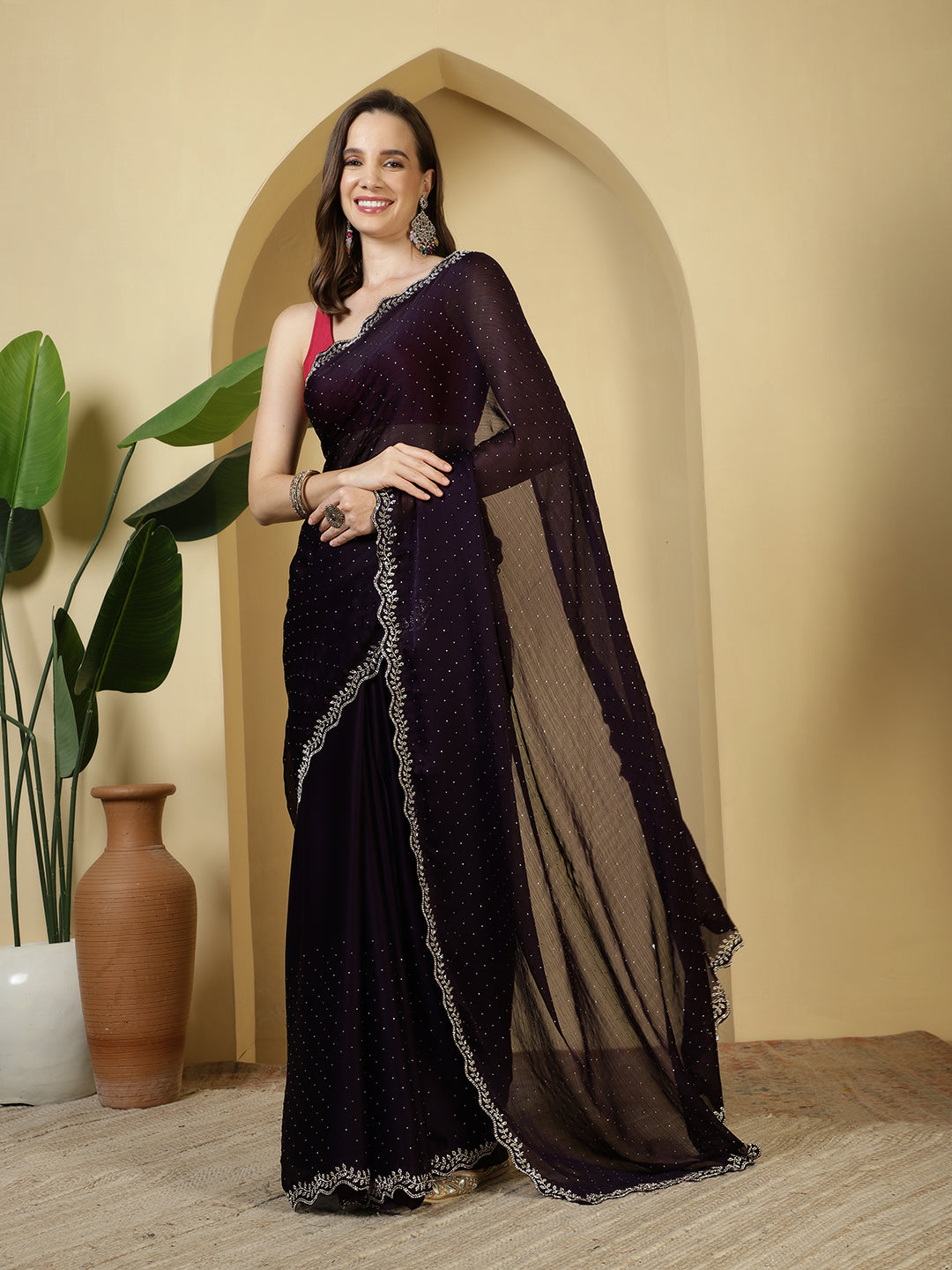 Digital Printed Chiffon Saree