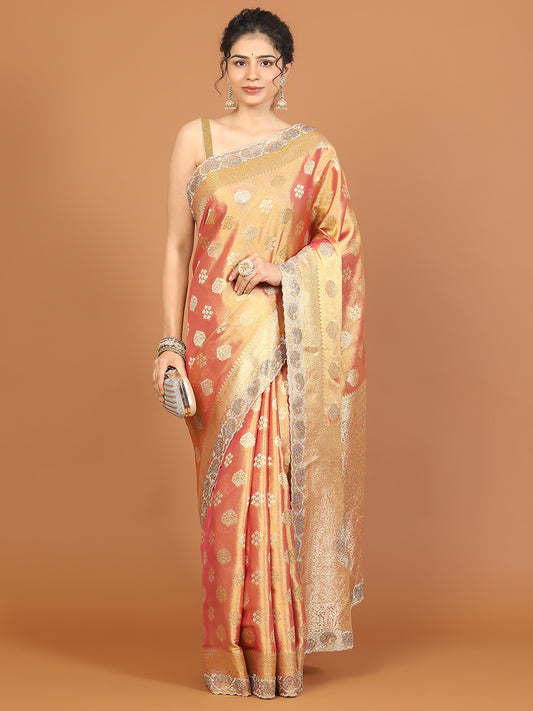 Stone Work Banarasi Woven Saree