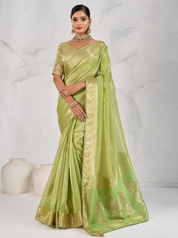 Woven Design Linen Saree