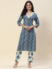 Printed Cotton Kurta Set