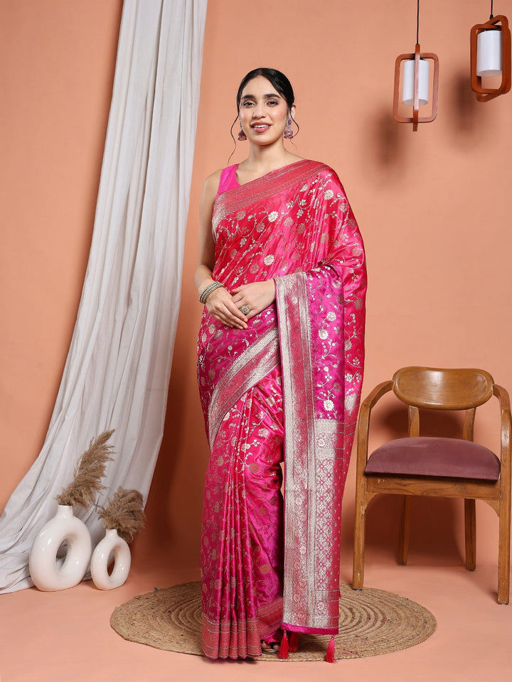 Woven Design Satin Saree