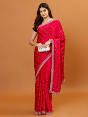 Stone Booti Chinon Woven Saree