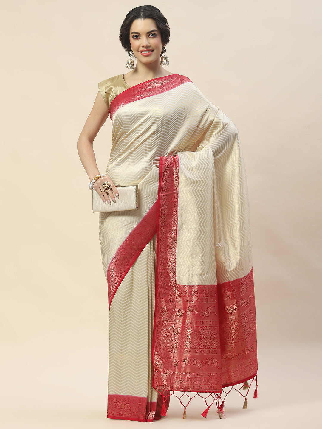 Zari Jaal Woven Handloom Saree