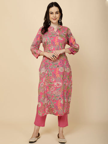 Printed Cotton Kurta Set