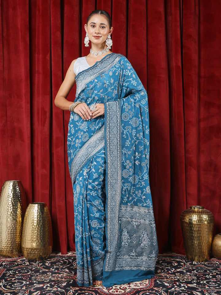Zari Jaal Crepe Saree