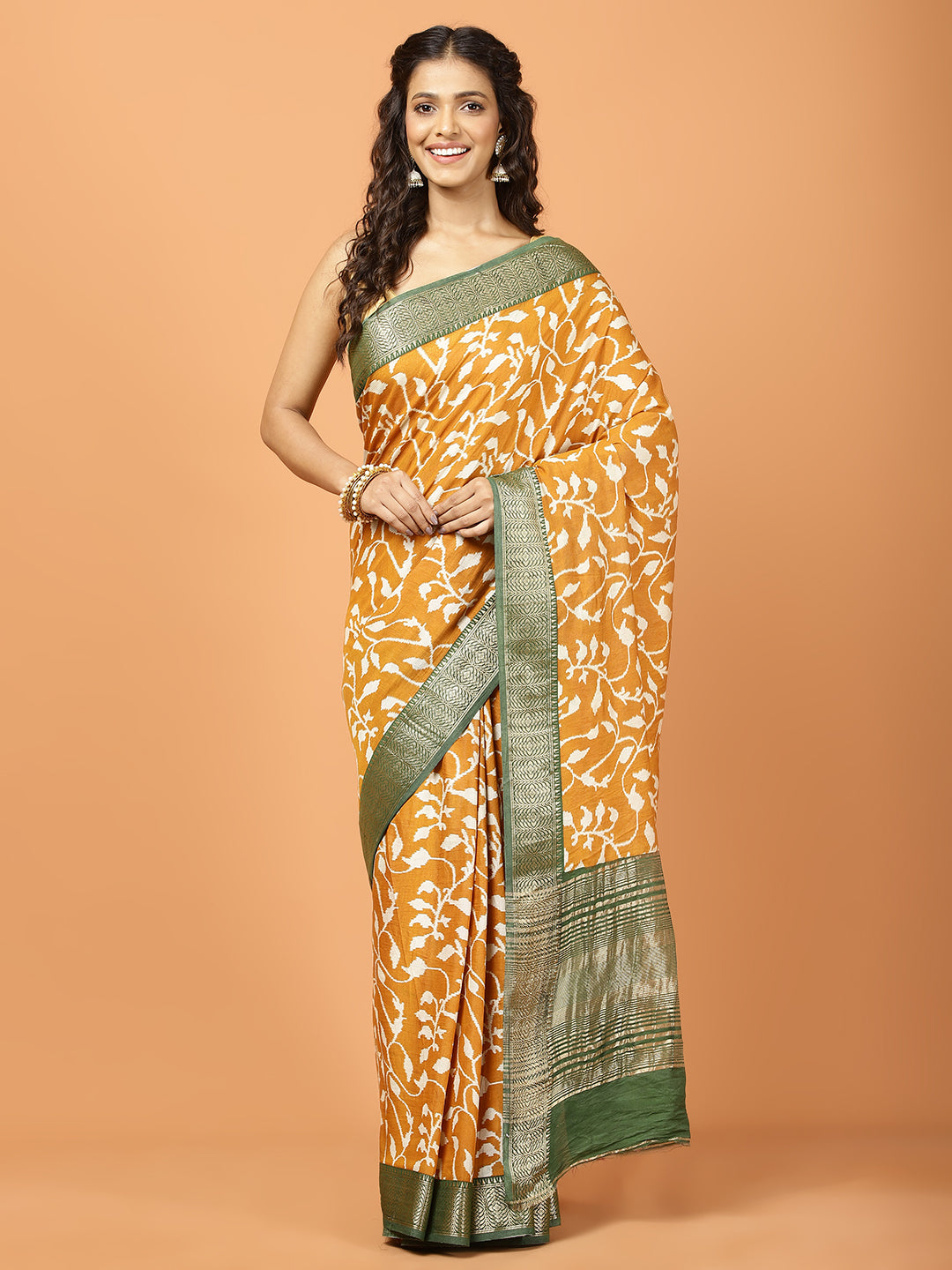 Floral Printed Art Silk Woven Saree