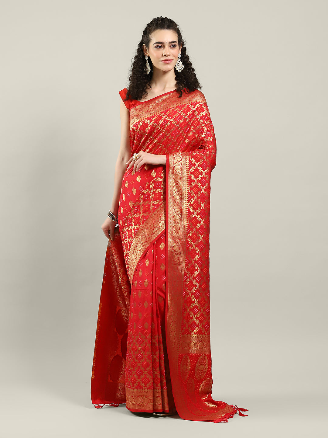 Zari Jaal Art Silk Woven Saree