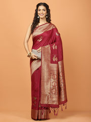 Zari Jaal Woven Art Silk Saree