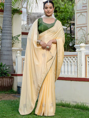 Embroidered Chinon Saree