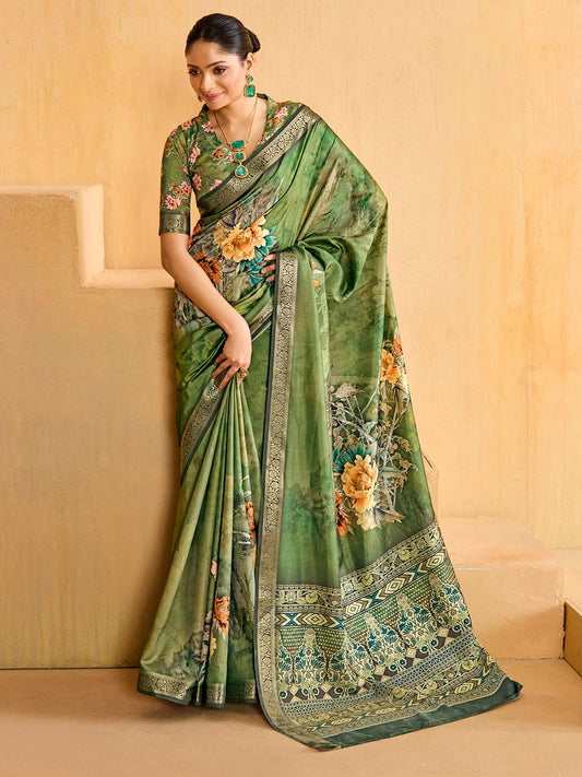 Digital Printed Art Silk Saree