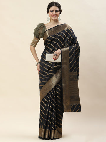 Leheriya Pattern Woven Handloom Saree