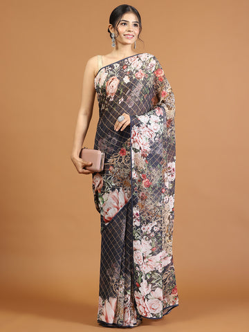 Digital Printed Georgette Saree