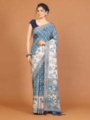 Digital Printed Tussar Woven Saree