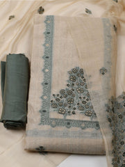 Woven Design Chanderi Unstitched Suit With Dupatta