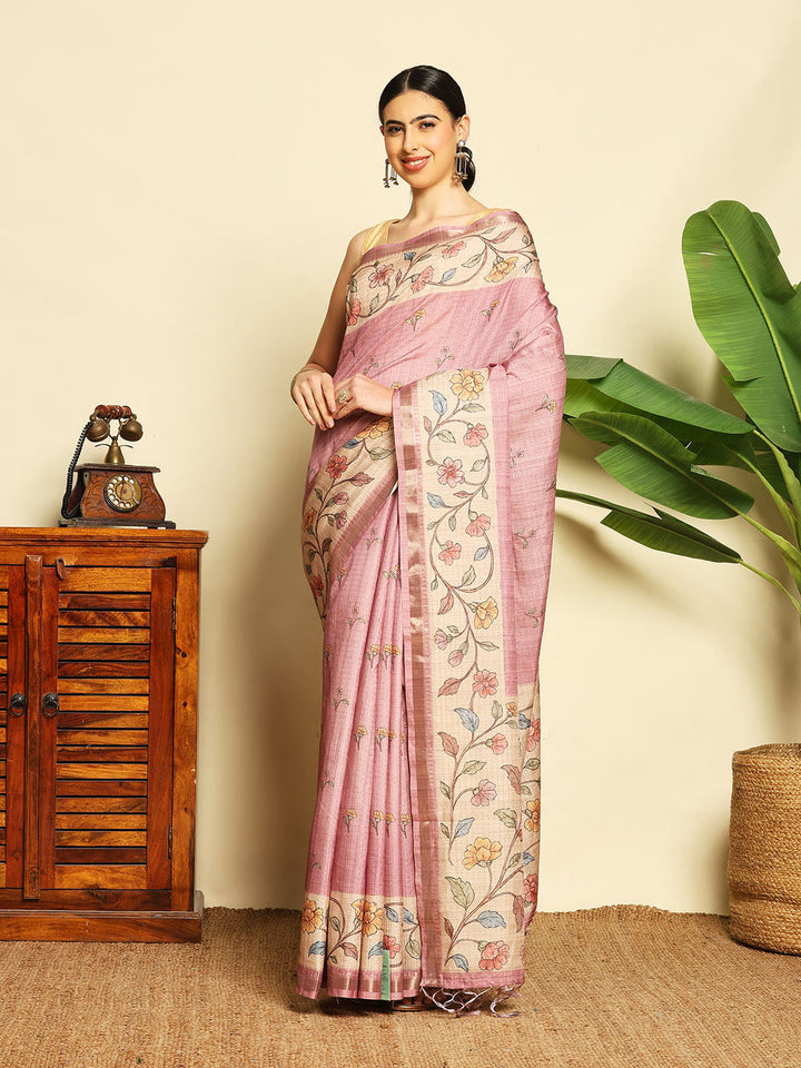 Printed Tussar Saree