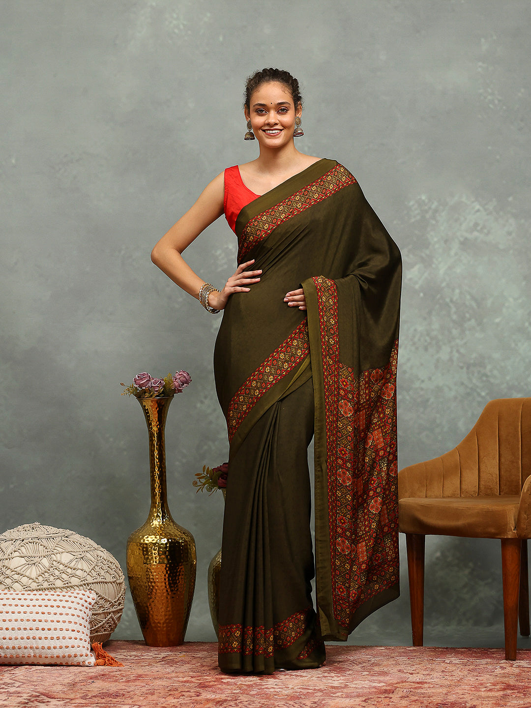 Digital Printed Crepe Saree