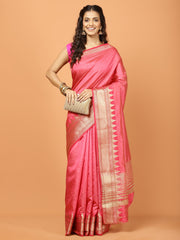 Plain Zari Border Art Silk Woven Saree